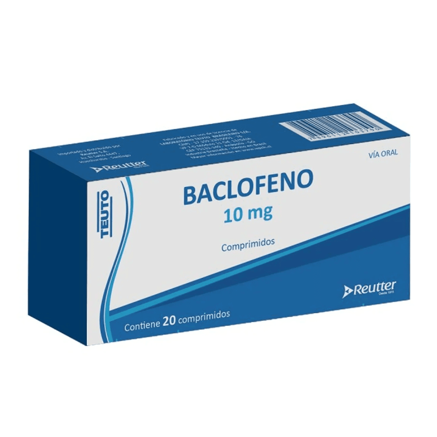 BACLOFENO COM 10 MG X 20 REUTTER
