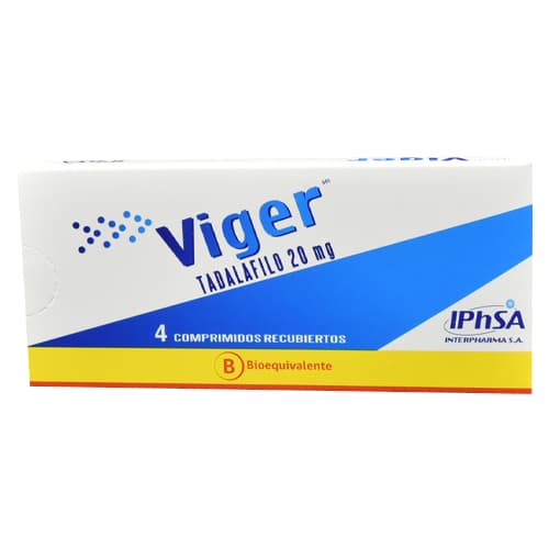 VIGER 20 MG 4 COMP. REC. (BE)(TADALAFILO)