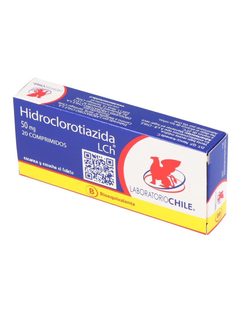 HIDROCLOROTIAZIDA 50MG.20COM.(B.E) LCHILE