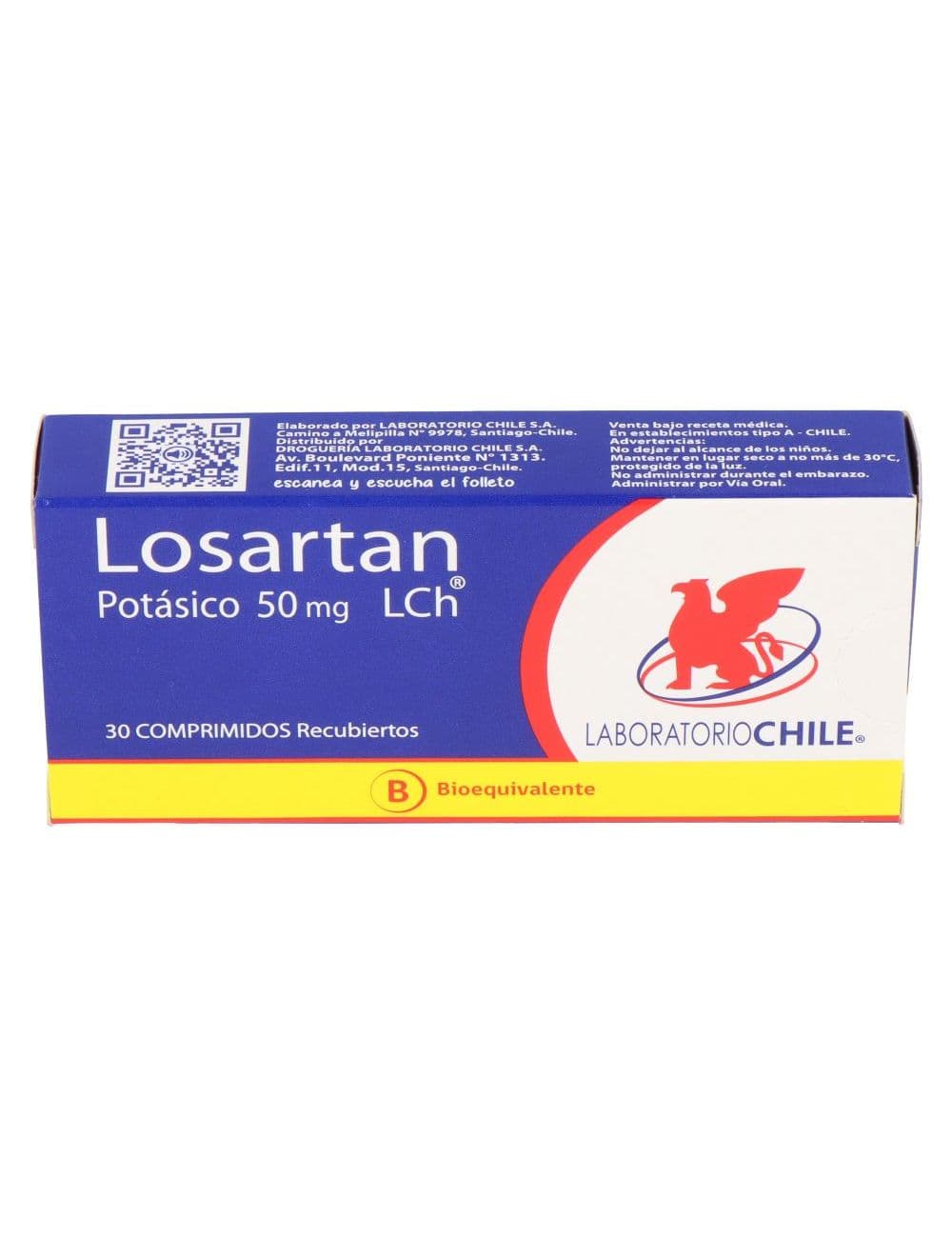 LOSARTAN POT.50MG.30 COM.REC. (B.E) LCHILE