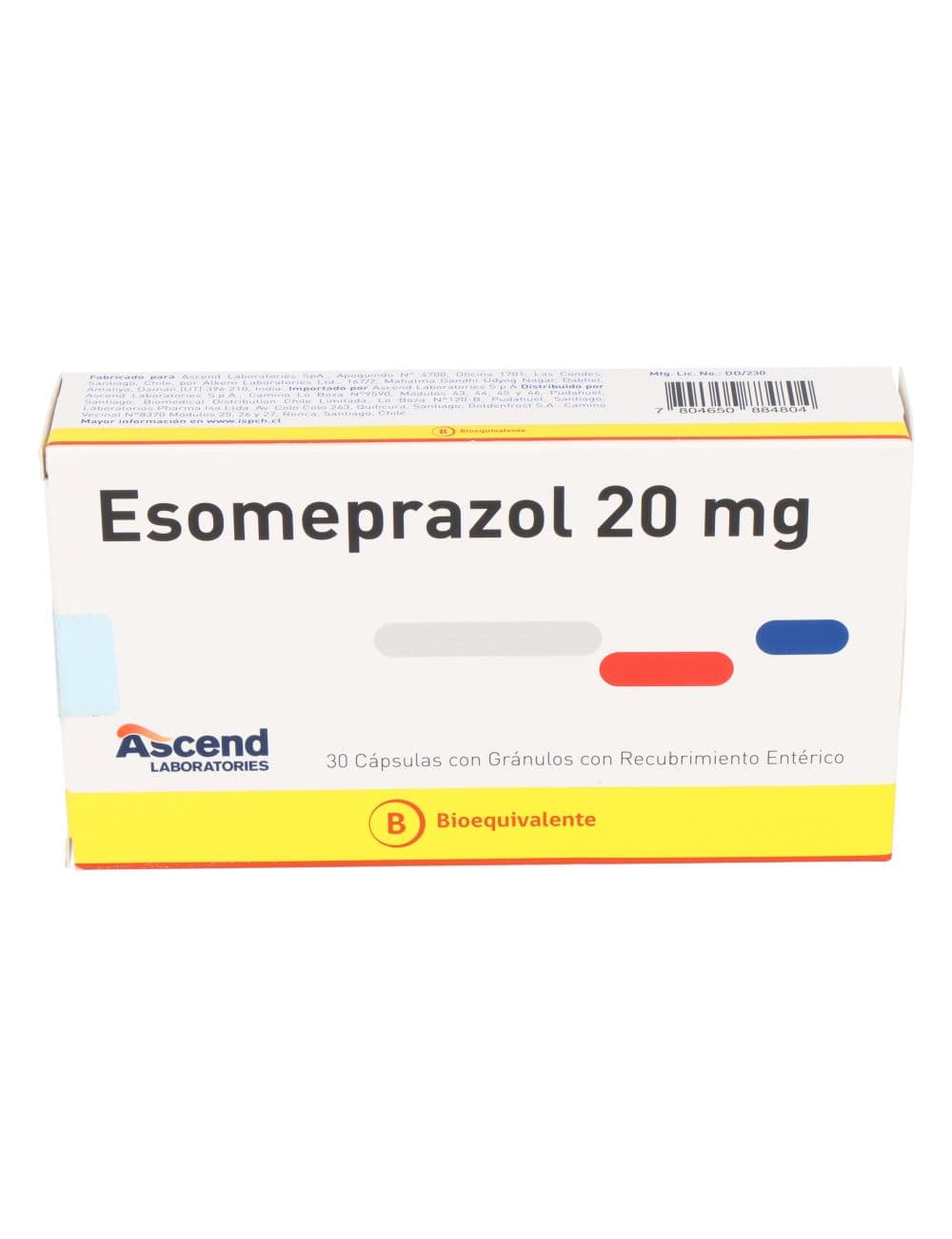 ESOMEPRAZOL CAP 20 MG X 30 ASCEND (BE)