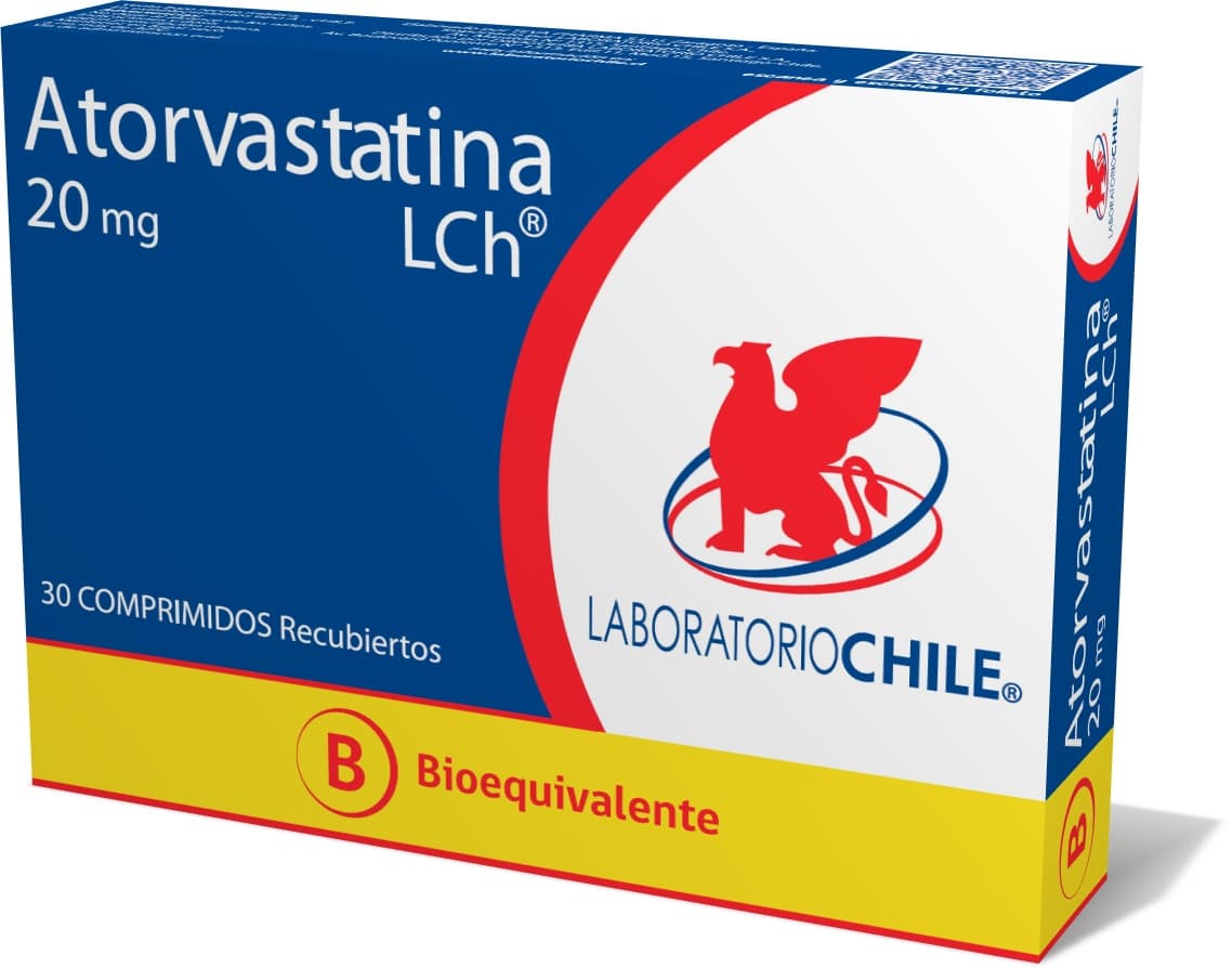ATORVASTATINA 20MG.30COM.REC. (B.E) CHILE