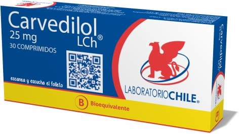 CARVEDILOL 25MG.30COM. CHILE