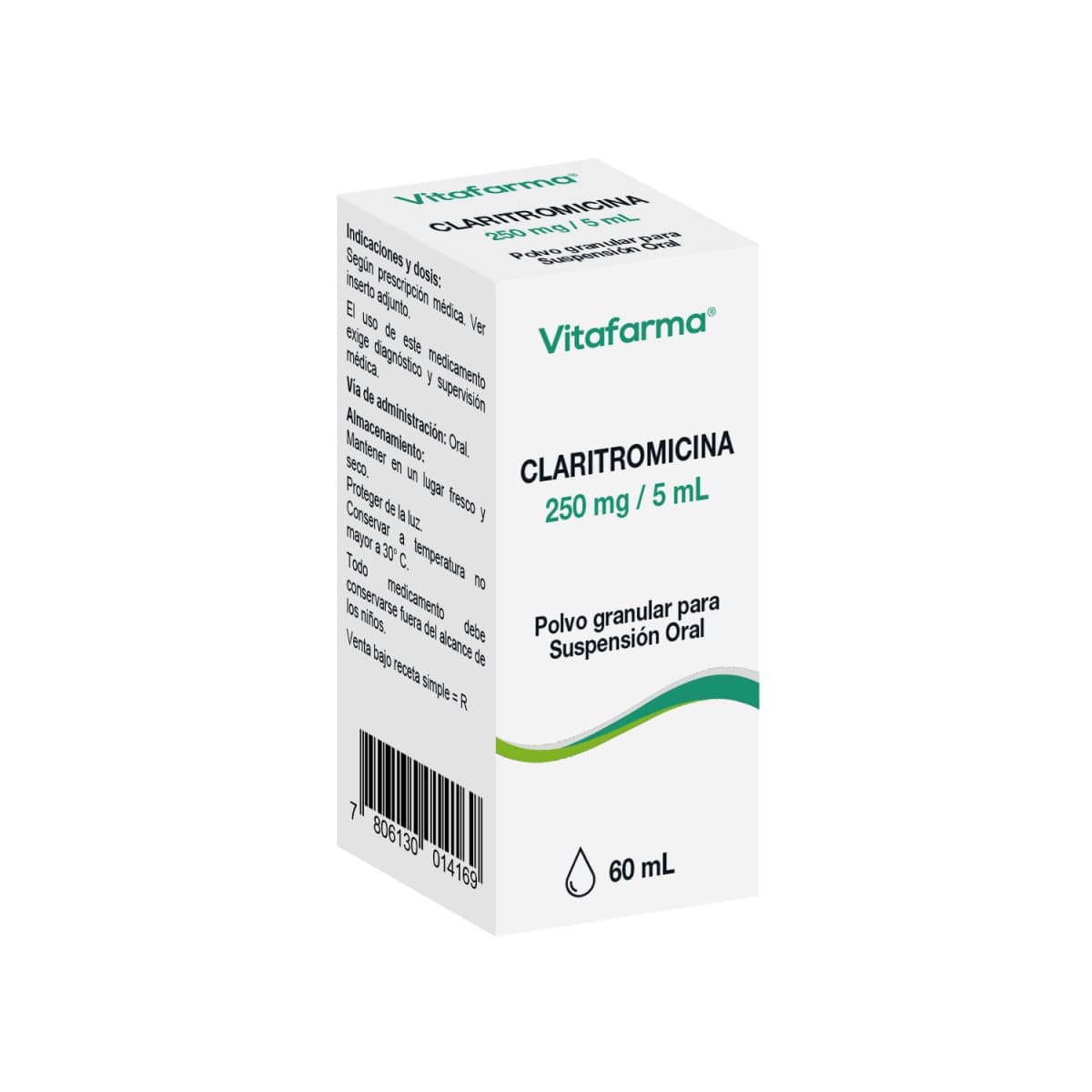 CLARITROMICINA 250MG/5ML X 60 ML CAPLIN